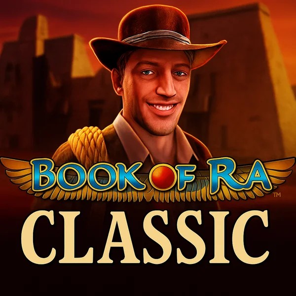 Book of Ra Classic logo – Slots by Novomatic at Fugu Casino