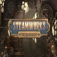 Steamworks The Workshop slot logo by Peter &amp; Sons at Fugu Casino