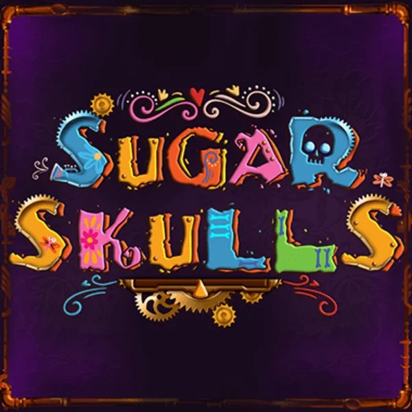 Sugar Skulls online game logo by Booming Games on fuguscasino.net